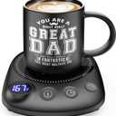 Coffee Mug Warmer - Fastest Heating & Highest Temperature, Coffee Cup Warmer for Desk Auto Shut Off, 4 Temp Settings & 1-12H Timer, Smart Electric Beverage Warme (Cup Warmer Set for dad)