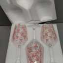 3 Pcs Pink Bow Wine Glasses with Ribbon Coquette Clear Glass Cups Elegant Cute Bow Heart Cocktail Wine Goblets Gifts for Wedding Bride Shower Bachelorette Birthday Party