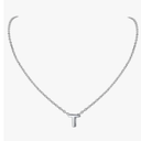 PROSILVER 925 Sterling Silver Small Initial Necklaces for Women, Personalized Dainty Letter Necklace A-Z, Elegant Silver/Cool Black, 16"-18" Adjustable, Come with Box