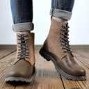 COSIDRAM Men's Casual Oxford Boots Classic Suede Chukka Boots Comfort Lace Up Business Dress Shoes (9.5, A/Dark Brown)