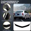 Rear Spoiler Wing for Cadillac ATS 2013-2019 4-Door Sedan, V Type Gloss Black Auto Exterio ABS Tail Trunk Lip Spoiler Wing Aerodynamic Styling