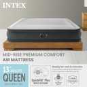 Intex Mid-Rise Air Mattress Bed with Built-in Pump, Dura-Beam Deluxe Comfort Plush, Queen - Portable Luxury Travel Airbed for Adults, Camping, Guests
