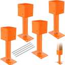 4 Pack 4" x 4" Screw Jack Post, 13.2" - 18.7" Adjustable Shore Jack, 24000 lbs Max Load Capacity, Temporary Adjustable House Jacks for Leveling Floor Crawlspace Basement Shore Beams