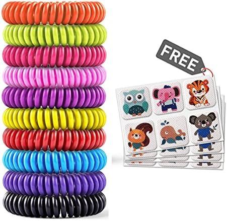 Mosquito Bracelet 20 Pack with 4 Patches, Waterproof Bug Repellent Wrist Bands, Fit for Kids & Adults, Natural Ingredients and Deet-Free,pest Control, Safe Indoor Outdoor Protection