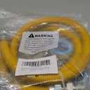 72" Flexible Gas Line Hose,Appliance Gas Line with Connector 1 2" MIP 1/2"FIP Fitting OD(1/2" ID) Gas Range Connector Kit for Stove,Gas Stove,Dryer,Water Heater By MIFLUS
