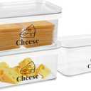 Cheese Container for Refrigerator 3 Pack,Shredded Cheese Storage Container With Lids,BPA-Free Deli Meat Storage Containers,Cream Cheeses,Fridge Organizers and Storage for Slice Cheeses Holder