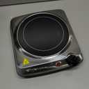 OVENTE Countertop Infrared Single Burner, 1000W Electric Hot Plate with 7 Ceramic Glass Cooktop, 5 Level Temperature Setting & Easy to Clean Base, Compact Stove for Home Dorm Office, Silver BGI101S