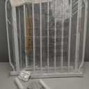 ALLAIBB Extra Wide Pressure Mount Baby Gate Auto Close White Metal Child Dog Pet Safety Gates with Walk Through for Stairs,Doorways,Kitchen and Living Room(66.93-71.65"/170-182cm)