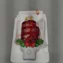 Christmas Candle Night Light Plug into Wall Glitter Water Nightlight with USB/Outlet Options, Christmas Decorative Nightlight for Bedroom Kitchen Nursery Hallway Holiday Decorations Gifts (Red Candle) (1 Pack)