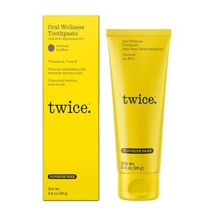 Twice Twice Oral Wellness Toothpaste - Nano-Hydroxyapatite, Fluoride-Free Toothpaste, Helps Remineralize Teeth, Freshens Breath & Whitens Teeth – SLS-Free, Charcoal ICY Mint – 3.4 oz Twice Twice Oral Wellness Toothpaste - Nano-Hydroxyapatite, Fluoride-Free Toothpaste, Helps Remineralize Teeth, Freshens Breath & Whitens Teeth – SLS-Free, Charcoal ICY Mint – 3.4 oz