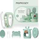 Momcozy Baby Kit, Baby Shower & Registry Essential Kit for Grooming & Cleansing Care, Includes Electric Nail File, Teether, Bath Brush, Cradle Cap Brush,Comb, Finger Toothbrush,Newborn Must-Have