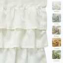 jinchan Ruffled Valance Curtain Slubbed Crossed Hatch Kitchen Valance Cottagecore for Living Room 18 Inch Farmhouse Voile Sheer Shabbychic Half Window Treatment Rod Pocket 1 Panel Off White