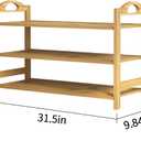UDEAR Bamboo Shoe Rack 3-Tier Shoe Storage Organizer Entryway Shoe Shelf