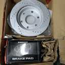 A-Premium 12.00 inch (304.70mm) Front Drilled and Slotted Disc Brake Rotors + Ceramic Pads Kit Compatible with Cadillac, Chevy & GMC Models - Escalade, Avalanche, Express, Silverado, Suburban, Tahoe