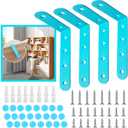 Anti Tip Furniture Anchors for Baby Pet Proofing,Furniture Wall Anchor Furniture Dresser Bookshelf Falling Prevention Device for Children (Blue)