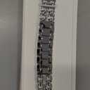 Wearlizer Metal Bands Compatible with Samsung Galaxy Watch 8 Band 40mm 44mm/Watch 8 Classic 46mm, No Gap Dressy Stainless Steel Chain Strap Wristbands Accessories for Women (Silver)