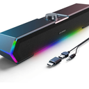 LENRUE G11 Computer Speakers for Desktop, Touch Lights PC Speakers with Surge Clear Sound, USB C/USB Powered for Computer Desktop PC Laptop Monitor