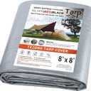 Tarps Heavy Duty Waterproof 8X8ft,Silver Large Tarp Cover Plastic Poly Tarpaulin 12MIL Thick Multipurpose Outdoor Tarp