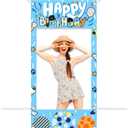 6x3ft Blue Dog Backdrop with Ropes, Birthday Party Decoration Supplies Background, Cute Cartoon Animal Theme Photo Banner for Girl, Boy, Kid, Adult