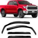 Voron Glass in-Channel Extra Durable Rain Guards for Trucks Toyota Tundra 2007-2021 CrewMax, Window Deflectors, Vent Window Visors, 4 Pieces - 220083
