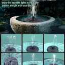 SZMP Solar Water Fountain Upgraded 100% Glass Panel, 3.5W Solar Powered Fountains Built-in 2000 Battery with 7 Nozzle & 4 Fixer, Solar Fountain Pump for Bird Baths, Pond, Outdoor