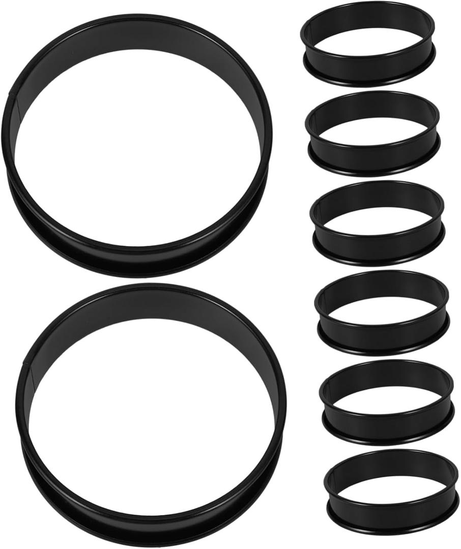 8pcs English Muffin Mold Baking Stainless Steel Mousse Ring Multi-function Mousse Reusable Baking Tool Easy to Maintain