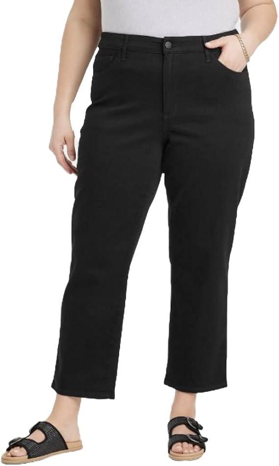 Universal Thread Women's High-Rise Slim Straight Jeans (6, Black)