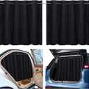 XCBYT Car Window Shades - Upgrade 2 Pack Car Privacy Curtians with Rods for Baby 99% Light Block Window Covers for Camping, Napping, Sleeping, Breastfeeding, Cloth Changing