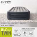 INTEX 64131ED Dura-Beam Plus Deluxe Pillow: Fiber-Tech Twin Size Built-in Electric Pump 16.5in Bed Height 300lb Weight Capacity