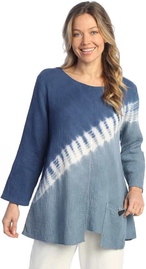 Jess & Jane Mineral Washed Gauze Tunic w/Pocket - M108