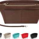 Soyizom Purse Organizer Insert Felt Purse Insert Bag Organizers Multi Pockets Tote Bag in Bag for Women,Coffee-XL