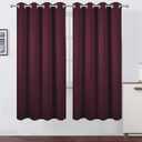 LEMOMO Burgundy Red Thermal Blackout Curtains/52 x 72 Inch/Set of 2 Panels Room Darkening Curtains for Bedroom