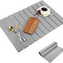 Cabilock Absorbent Stone Dish Drying Mat 23X15 Inch Gray Kitchen Counter Drying Tray for Dishes Cups Utensils Quick Water Absorption