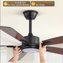 Fanbulous 52 Inch Ceiling Fans with Lights and Remote, Stepless Color Temperature Change & Dimmable 20W LED Ceiling Fan, 6 Speeds Reversible Quiet DC Motor for Bedroom, Living Room, Apartment, Black