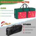 9FT Christmas Tree Storage Bag 600D Oxford Extra Large Christmas Tree Bags for Christmas Trees Two Large Pockets Tree Storage Box with Reinforced Handles Heavy Duty Storage Bag for Xmas Tree (Red and Green)