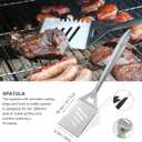 grilljoy 8PCS BBQ Grill Tools Set with Extra Thick Stainless Steel Spatula, Fork, Tongs & Cleaning Brush - Complete Barbecue Accessories Kit with Portable Bag - Perfect Grill Gifts for Father's Day