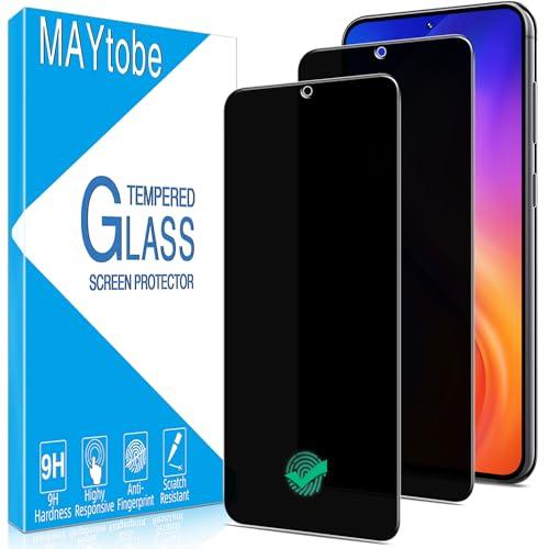 MAYtobe [2-Pack Privacy Screen Protector Designed for Samsung Galaxy S23 Plus Tempered Glass,Support Fingerprint Unlocking, No Bubbles, Anti Scratch, Easy to Install