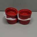 LE TAUCI Ramekins 4 OZ Oven Safe, Creme Brulee Ramekins, Pudding Custard Cups Souffle Ramiken, Dipping Sauce Dishes, Ceramic Ramekin Bowls Set of 4, True Red