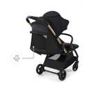 Kinderkraft APINO Lightweight Auto Folding Stroller, Compact Travel Baby Stroller for Newborn to Toddler, Reclining Seat, 5-Point Harness, Black
