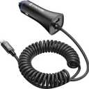[Apple MFi Certified] Syncwire iPhone Car Charger 32W Super Fast Car Charger iPhone Cigarette Lighter USB Car Adapter with Build-in 6.5FT Lightning Cable Coiled for Apple iPhone 14/13/12/11/Max, iPad