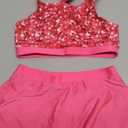 AIDEAONE Girls 2 Piece Swimsuit Size 8-9 Glitter Rose Red Bathing Suits Skirt with Boyshorts Summer Beach Swimwear for Pool Party