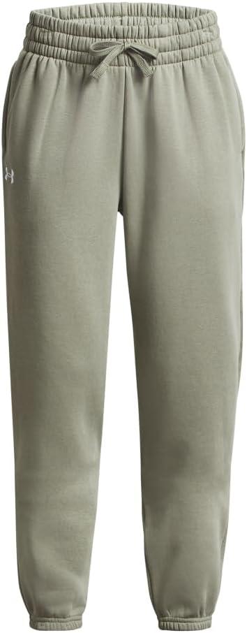 Under Armour Girls' Rival Fleece Oversized Pants (Large, (504) Grove Green / / White)