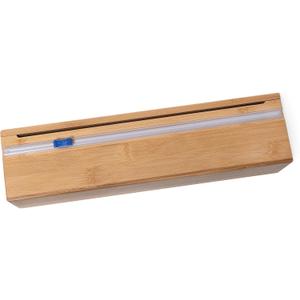 Lipper International Bamboo Wood Dispenser with Cutter for Aluminum Foil, Plastic Wrap, or Wax Paper, Single, 13 7/8" x 3 3/8" x 3 1/2"