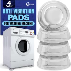 Anti Vibration Pads for Washing Machine  4 Pack Silicone Washer Anti Vibration Pads Stabilizer Feet, Fits Round Feet up to 1.65, Shock & Noise Reduction Washing Machine Pads