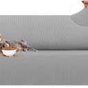 LURKA Stretch Sofa Slipcovers 1 Piece Couch Covers for 3 Cushion Couch Sofa Furniture Protector Full Sofa Covers with Elastic Bottom for Kids and Dog (Large, Sliver)
