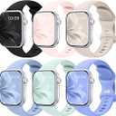 6 Pack Sport Band Compatible with Apple Watch Bands for Women Men, 38mm 40mm 41mm 42mm 44mm 45mm 46mm 49mm, Silicone Strap iWatch Band for Series 11 10 9 Ultra 8 7 6 5 4 SE 3 2 1