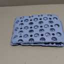 HITSLAM Shower Mat Anti Slip, 21x21 Inch No Odor Soft TPE Bathroom Shower Stall Floor Mat, Square Bath Mat for Tub Non Slip with Suction Cups and Drain Holes, Machine Washable, Soft on Feet, Blue