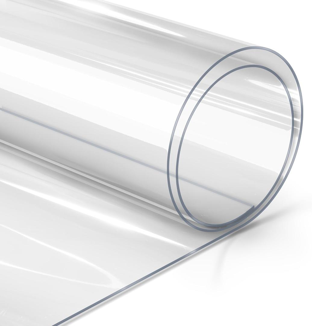VViViD 20mil Premium Crystal Clear Multi-Purpose Heavy-Duty Vinyl Fabric Tablecloth Protective Cover (6ft x 54 Inch) (6ft x 54")