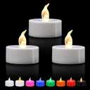 KOABY 12/24/50/100/200/400 Pack LED Tea Lights, Flickering Warm White Lights, Battery Operated