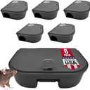 Exterminators Choice Mouse Bait Station Kit - Heavy-Duty Indoor & Outdoor Use - Bait Stations for Yard - Secure Key-Lock Design - Pack of 6, 1 Key, Black, 4.75in x 3.5in x 1.25in